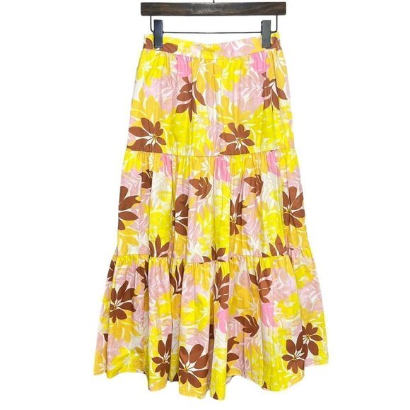 NEW XiRENA Angeline Tiered Midi Skirt Pink Lemonade Extra Small - Picture 3 of 11